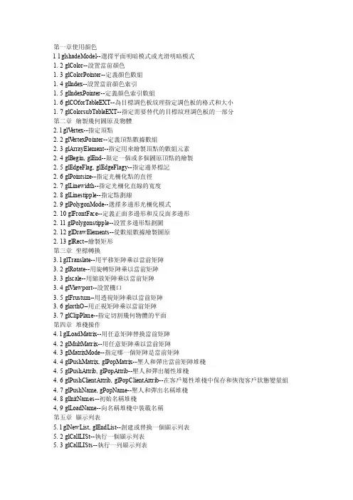 [专题]OpenGl函数解释