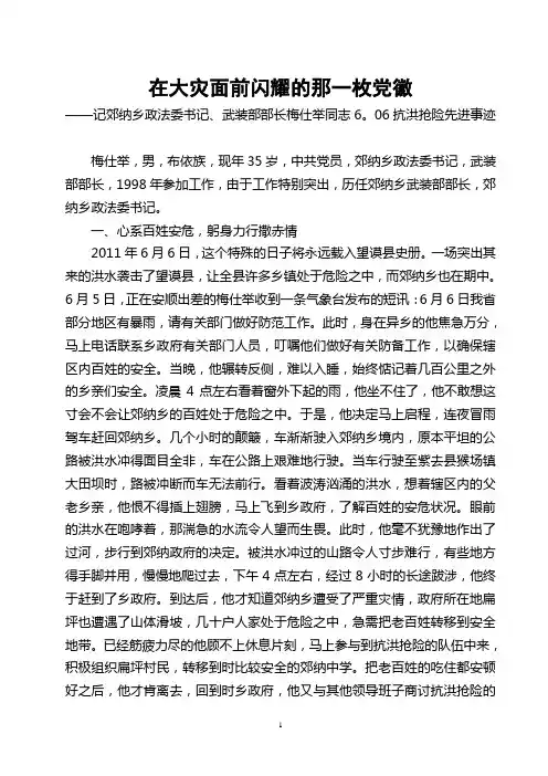 在大灾面前闪耀的那一枚党