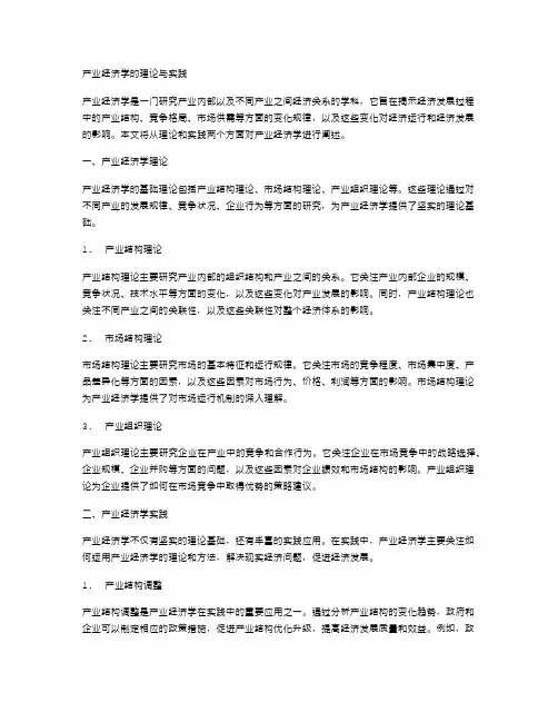 产业经济学的理论与实践