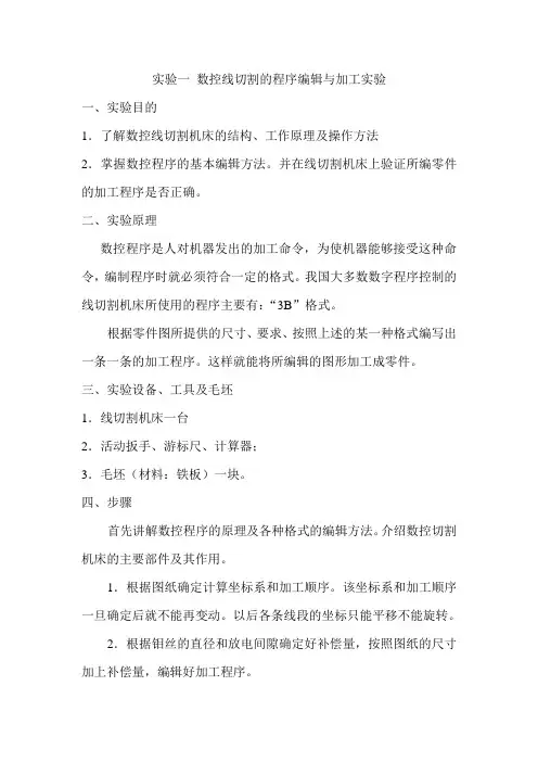 线切割实验