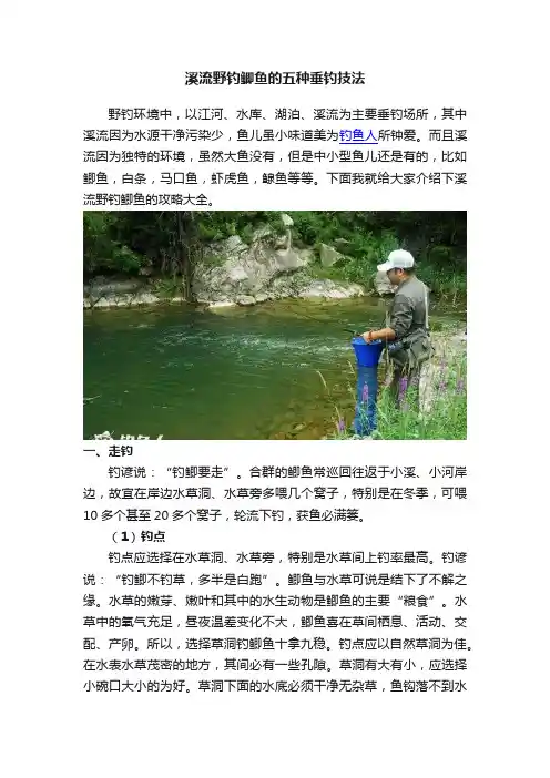 溪流野钓鲫鱼的五种垂钓技法