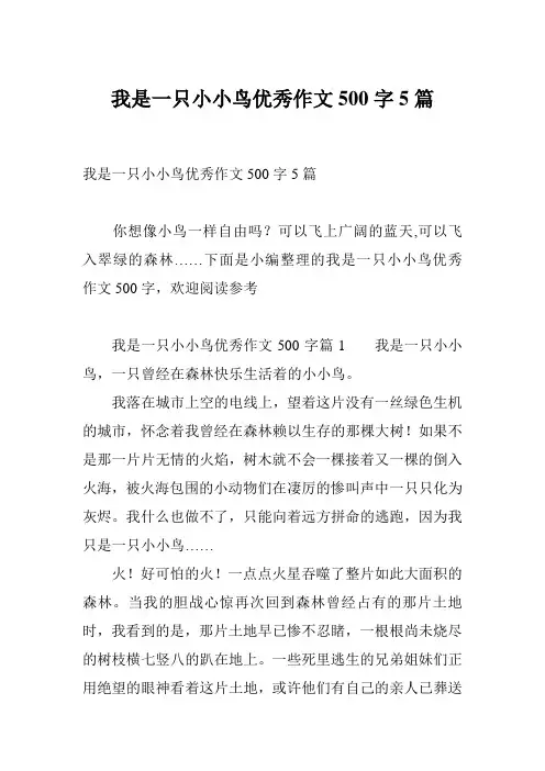我是一只小小鸟优秀作文500字5篇