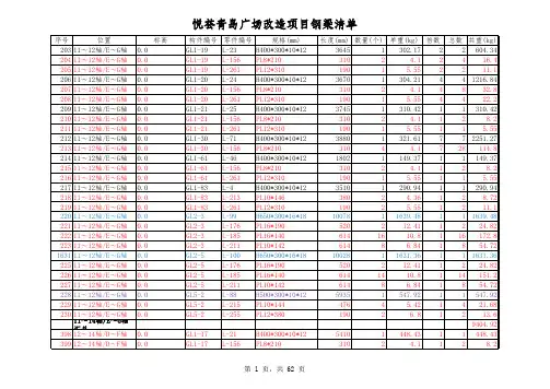 钢结构工程量统计