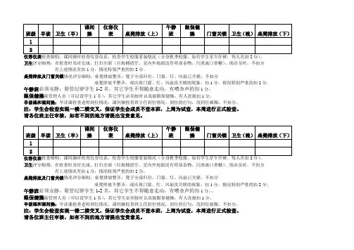 学生会检查细则