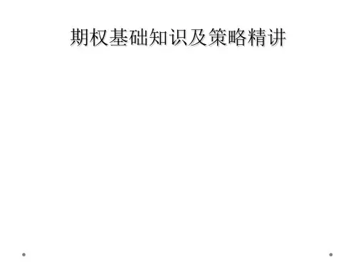 期权基础知识及策略精讲