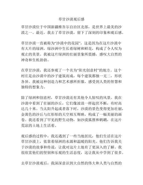 草甘沙漠观后感