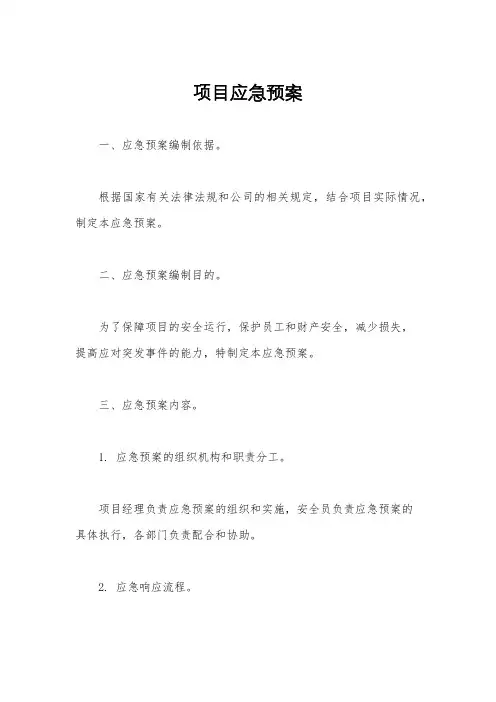 项目应急预案