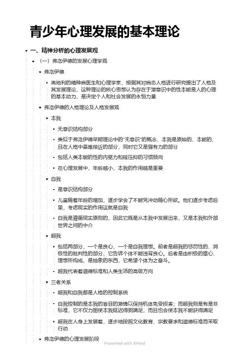 青少年心理发展的基本理论
