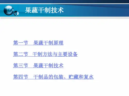 果蔬干制技术