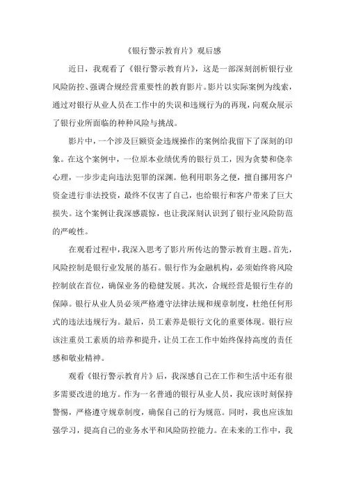 《银行警示教育片》观后感