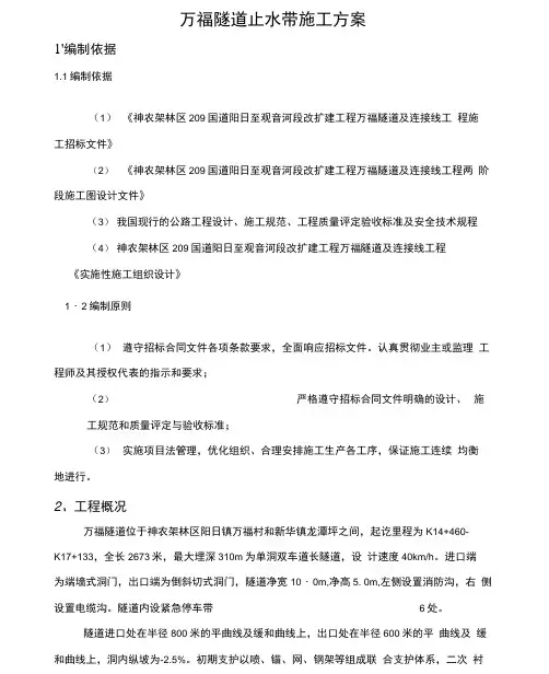 隧道止水带施工方案