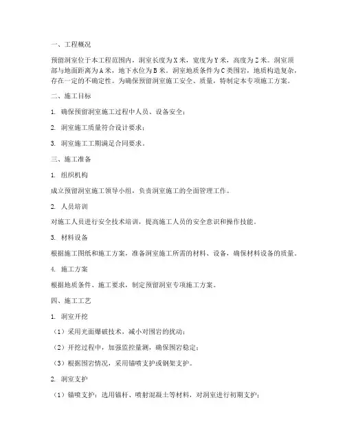 预留洞室专项施工方案