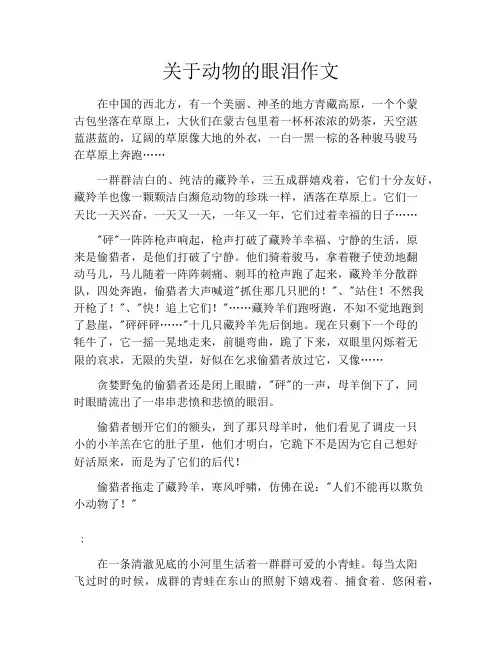 关于动物的眼泪作文8篇