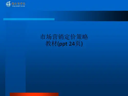 市场营销定价策略教材(ppt 24页)