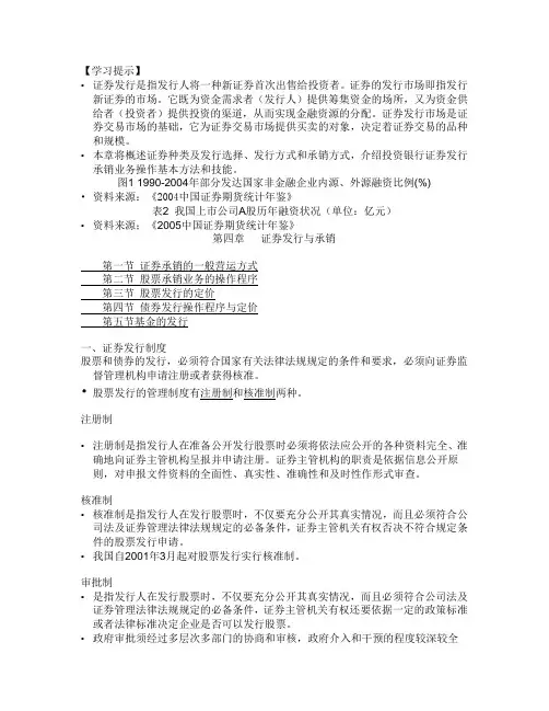第四章  证券发行与承销