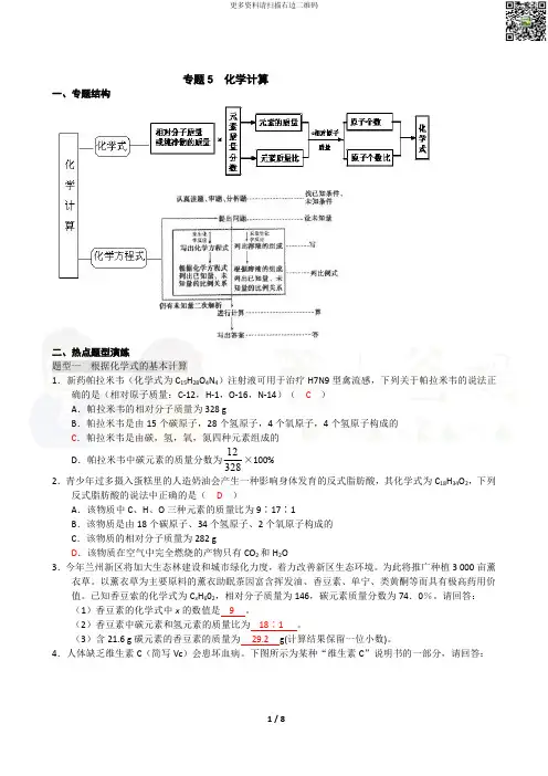 中考化学专题突破训练专题5  化学计算.pdf