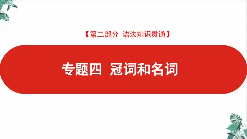 人教版高中英语新高考版冠词和名词课件名师课件