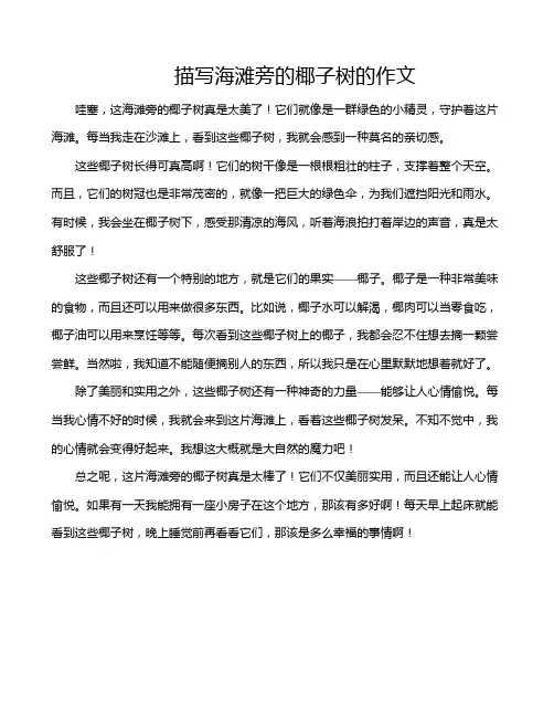 描写海滩旁的椰子树的作文 3