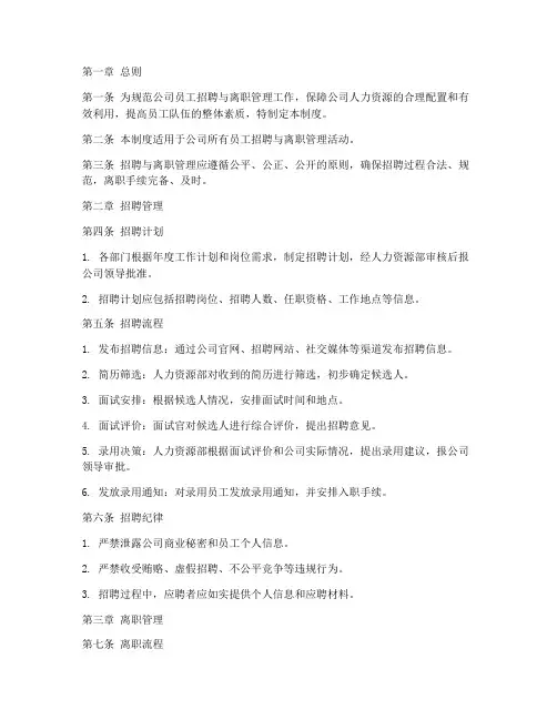 员工招聘_离职管理制度