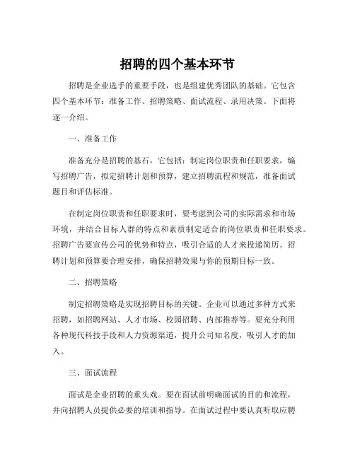 招聘的四个基本环节