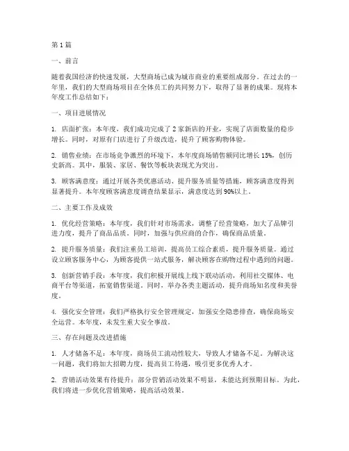 大型商场项目年度总结(3篇)