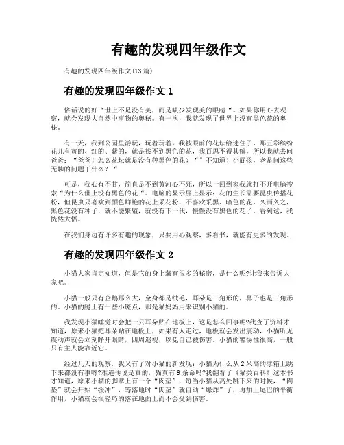 有趣的发现四年级作文