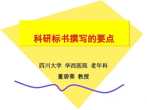 科研标书撰写的要点讲义.ppt