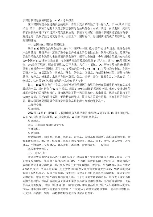 巴黎考察报告