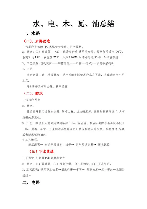 水电木瓦油