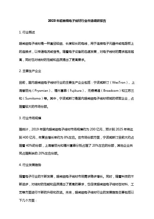 2023年超微细电子线材行业市场调研报告