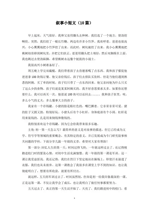 叙事小短文(10篇)