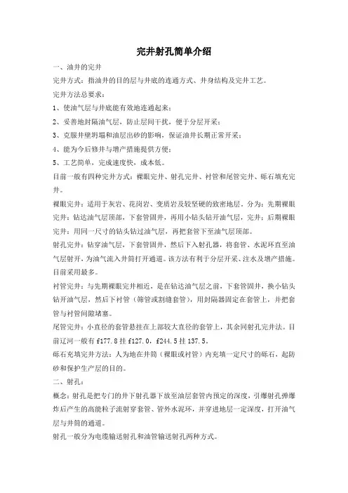 完井射孔介绍
