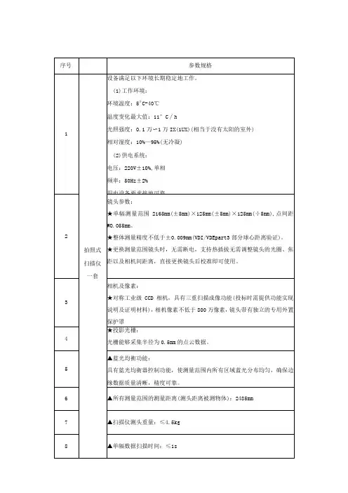 拍照式扫描仪产品技术参数