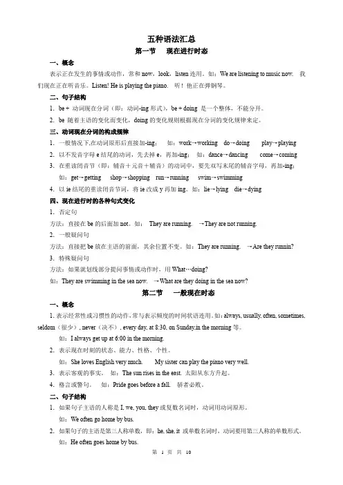 英语五种语法汇总