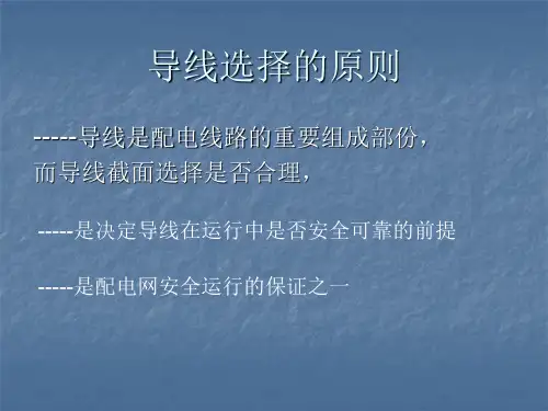导线选择的原则