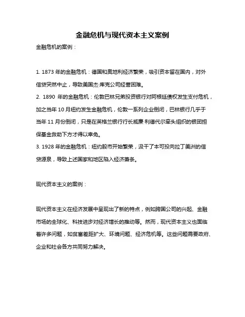 金融危机与现代资本主义案例