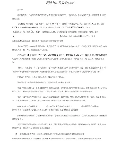 熔焊方法及设备总结