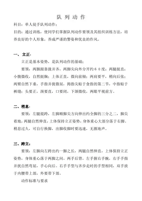 单个军人队列动作
