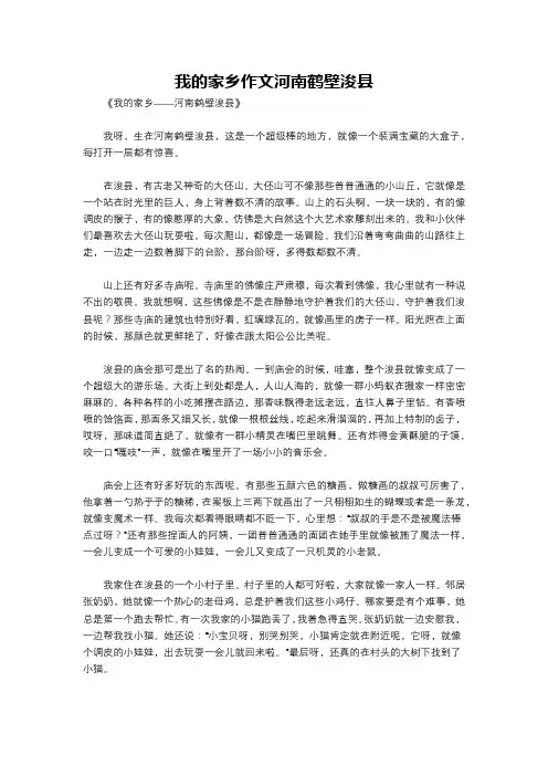 我的家乡作文河南鹤壁浚县