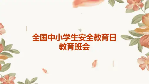 全国中小学生安全教育日教育班会 课件(共27张PPT)