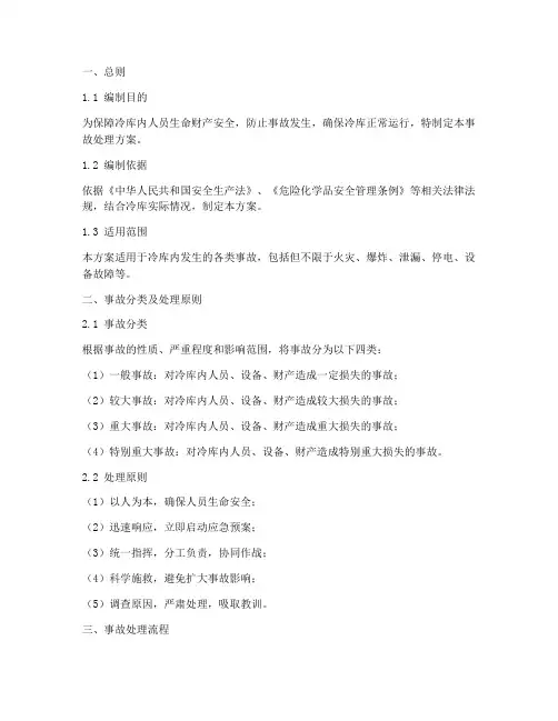冷库应急预案事故处理方案