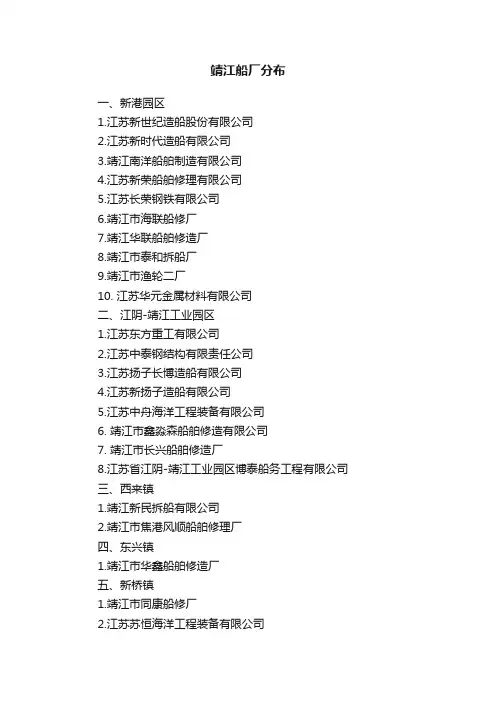 靖江船厂分布