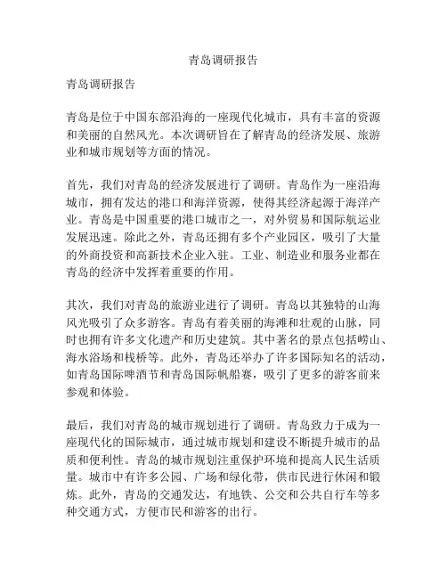 青岛调研报告