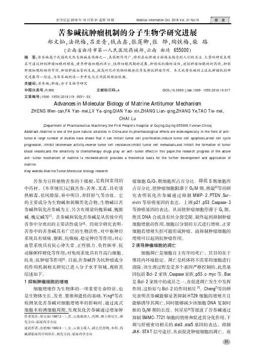 苦参碱抗肿瘤机制的分子生物学研究进展