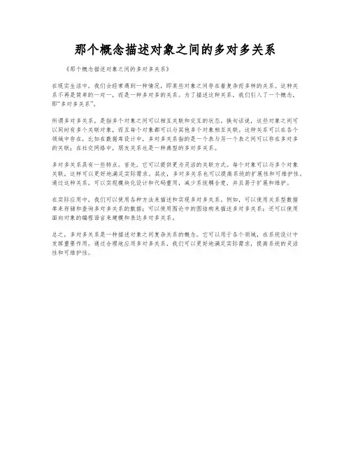 那个概念描述对象之间的多对多关系
