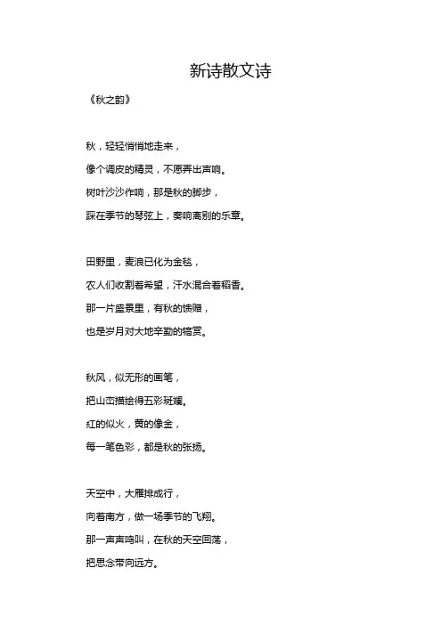 新诗散文诗