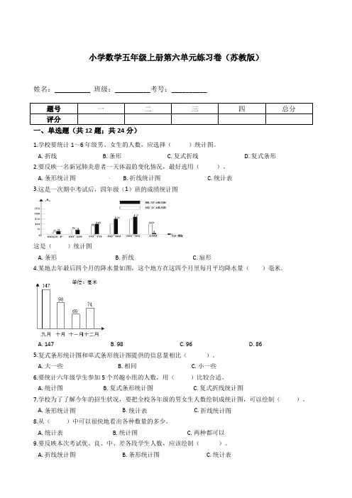 【拔高提升】小学数学五年级上册-第六单元测试卷(含答案)苏教版
