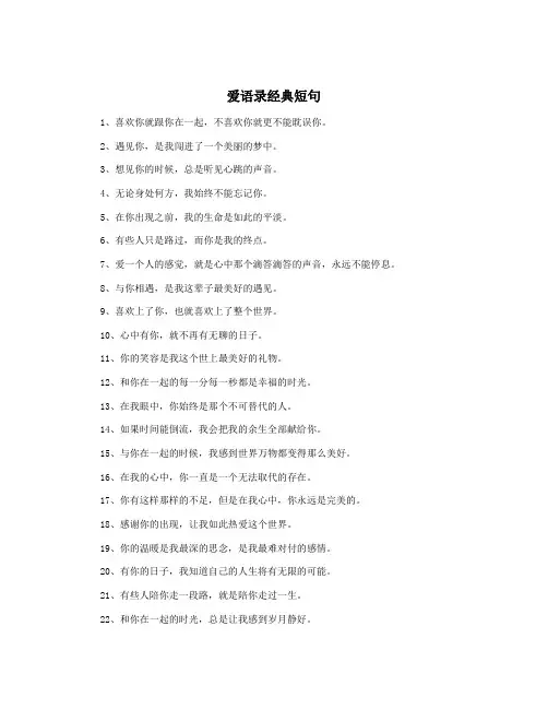 爱语录经典短句
