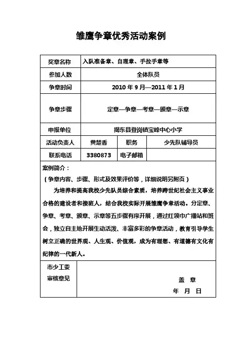 雏鹰争章活动
