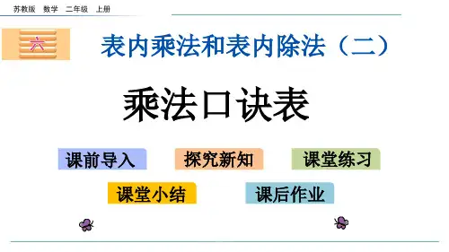 2024年新苏教版数学二年级上册6.9乘法口诀表-课件